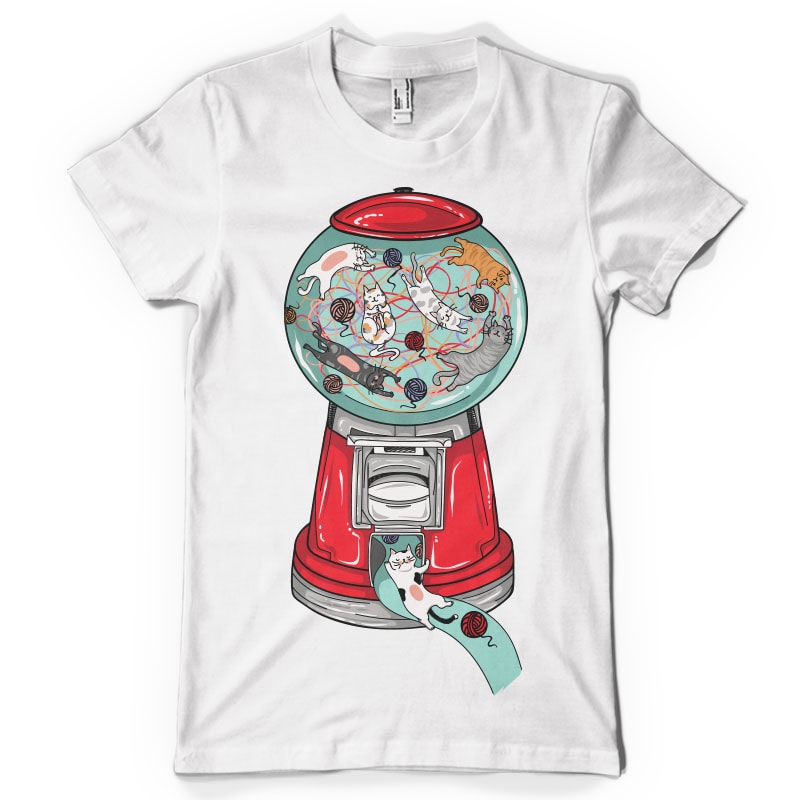 Cat machine tshirt factory