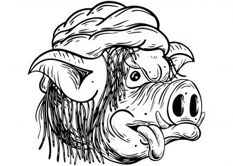 Rastaman pig. Vector t-shirt design