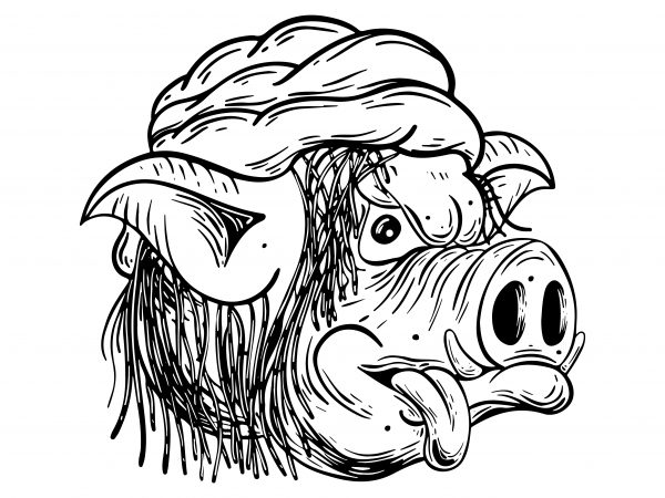 Rastaman pig. vector t-shirt design