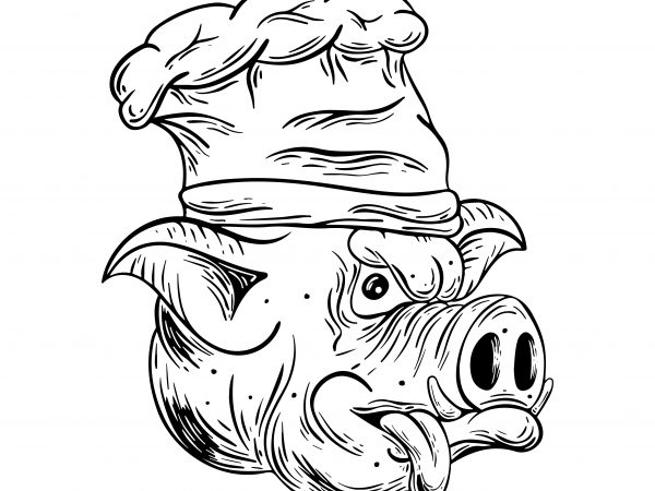 Cook pig. vector t-shirt design