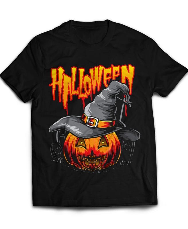 Pumpkins Witch tshirt design for merch by amazon