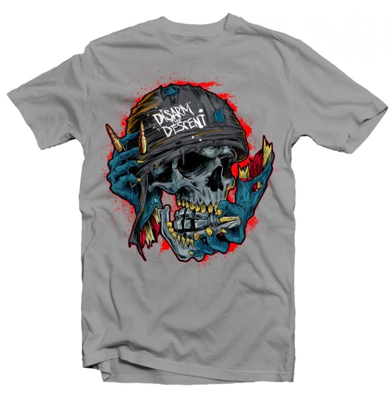 Skull Head War tshirt design for sale