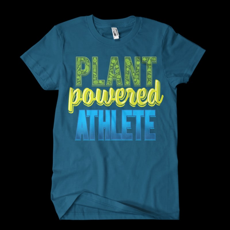 Vegan athlete t shirt design graphic