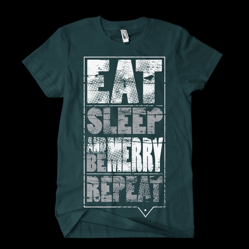 Eat sleep be merry repeat t-shirt designs for merch by amazon