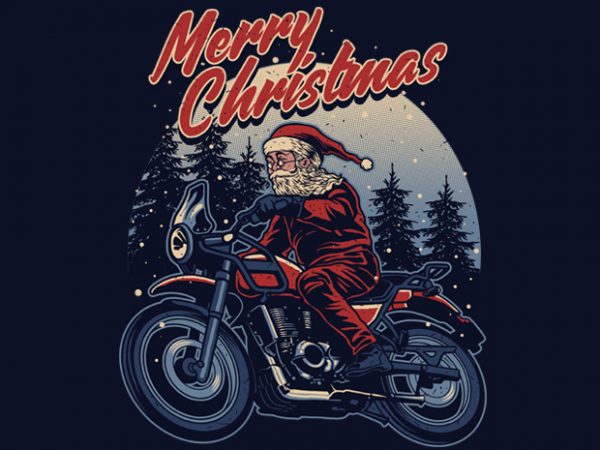 Santa rider t-shirt design