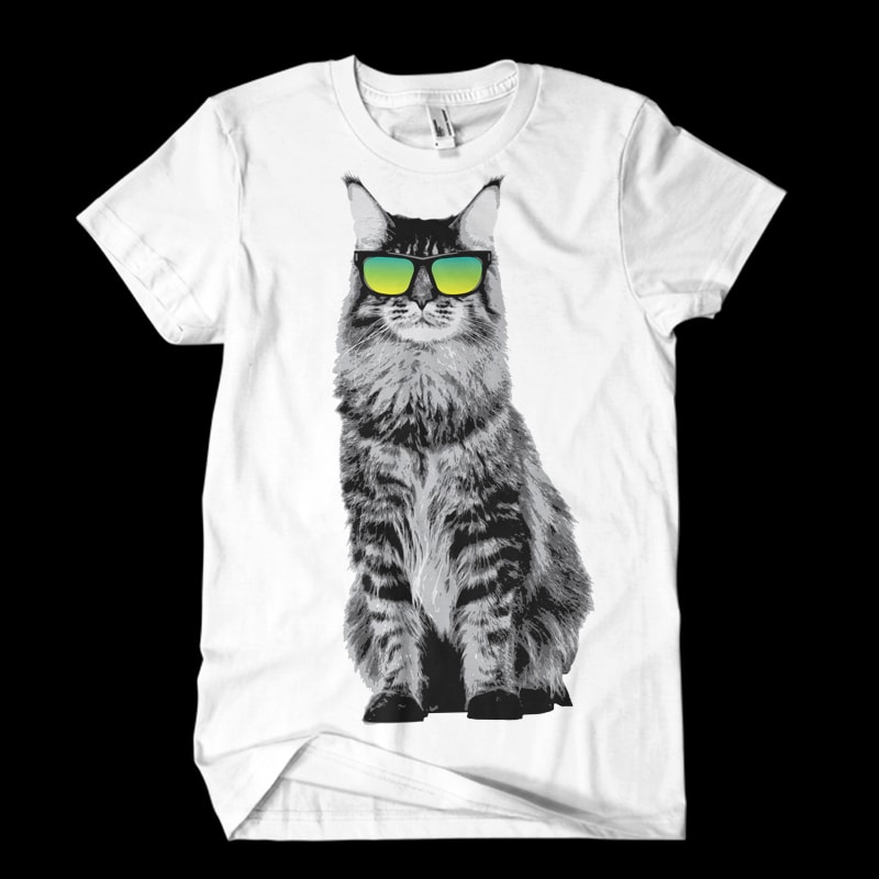 Cat vector t-shirt design commercial use t shirt designs