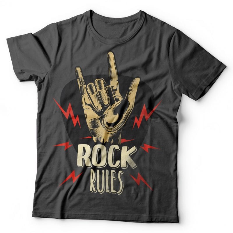 Rock rules. Vector T-Shirt Design vector shirt designs