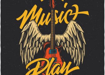 Let the music play. Vector T-Shirt Design