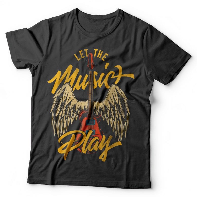 Let the music play. Vector T-Shirt Design buy t shirt design