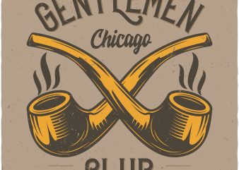 Gentlemen club. Vector T-Shirt Design