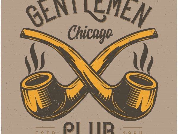 Gentlemen club. vector t-shirt design