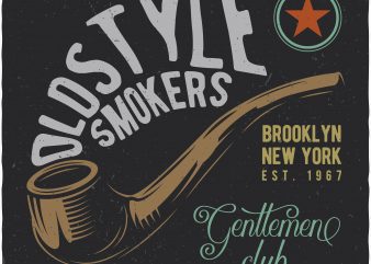 Oldstyle smokers. Vector T-Shirt Design