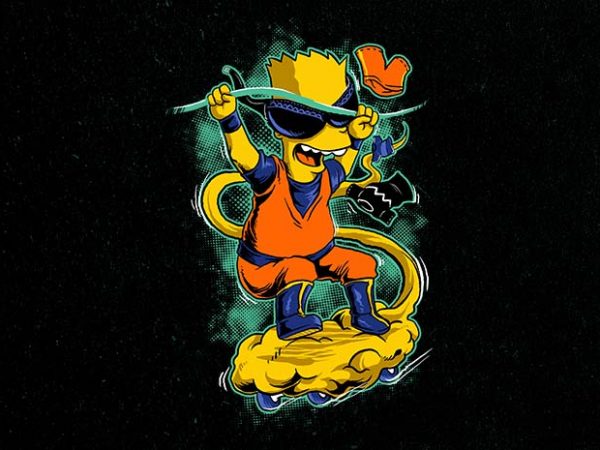 Dragon bart t shirt design template