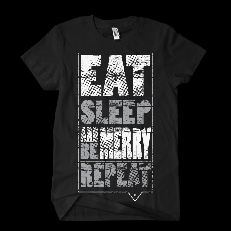 Eat sleep be merry repeat t-shirt designs for merch by amazon