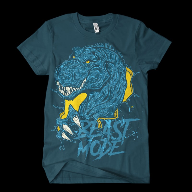 T-Rex Beast Mode t shirt designs for teespring