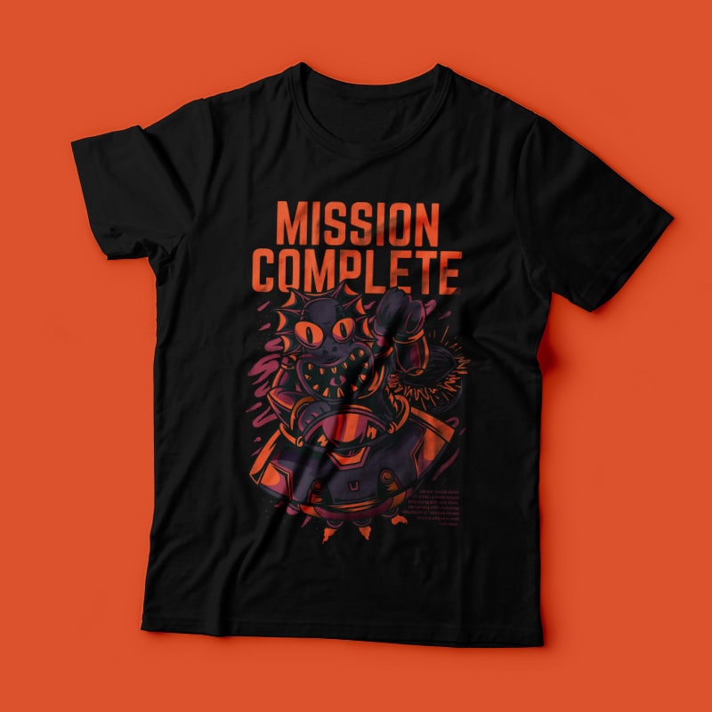 Mission Complete t shirt designs for printify