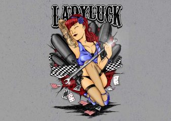 ladyluck t-shirt design png