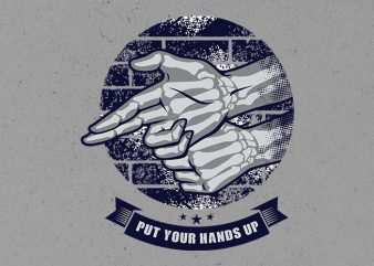 hands up vector t-shirt design for commercial use