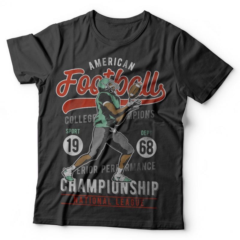 American Football. Vector T-Shirt Design t shirt designs for printful