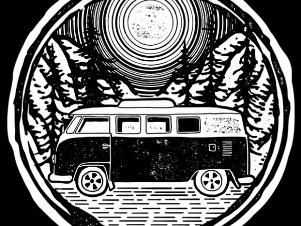 Adventure van commercial use t-shirt design