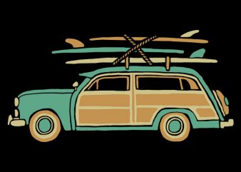 Surf Car t-shirt design for commercial use