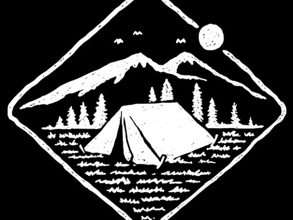 Camp mode on print ready t shirt design