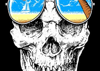 Skull Holiday commercial use t-shirt design