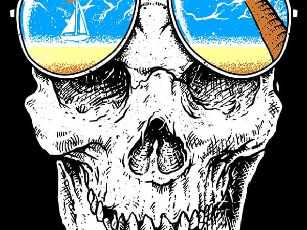 Skull holiday commercial use t-shirt design