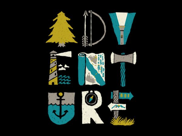 Adventure typo t-shirt design png
