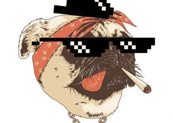 Pug Life t-shirt design png