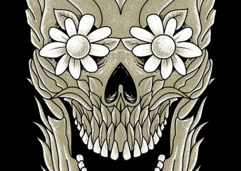 Skull Plants t shirt design for purchase