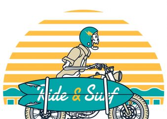 Ride and Surf print ready shirt design