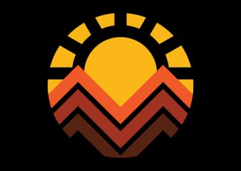 Sunset Mountain vector shirt design