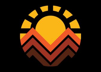 Sunset Mountain vector shirt design