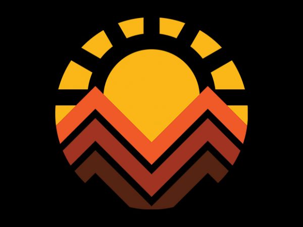 Sunset mountain vector shirt design