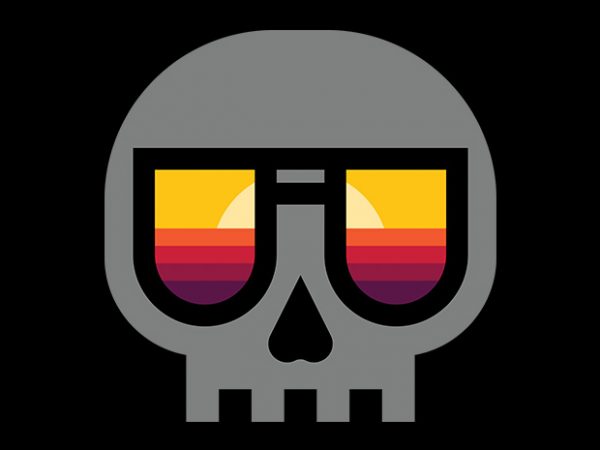 Sunset skull t shirt design for purchase Sunset skull t shirt design for purchase