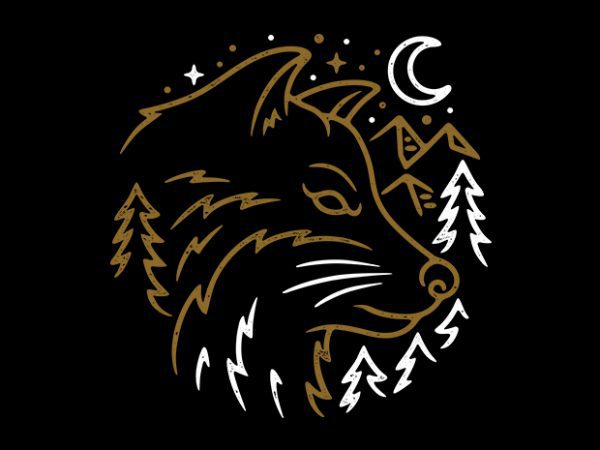 Wolf wild graphic t-shirt design
