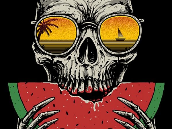 Watermelon skull buy t shirt design