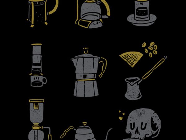 Coffee equipment buy t shirt design artwork