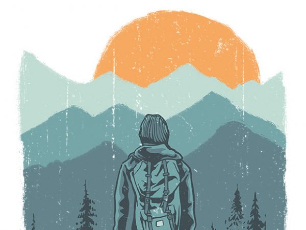 Hiker shirt design png