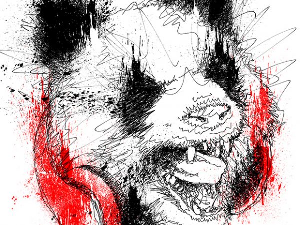 Panda roar scratch graphic t-shirt design Panda roar scratch graphic t-shirt design