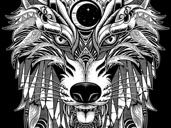 Wolf commercial use t-shirt design