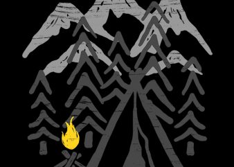 Camp Fire t shirt design template