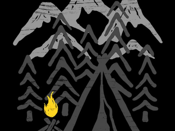 Camp fire t shirt design template