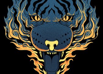 Tiger Fire print ready t shirt design