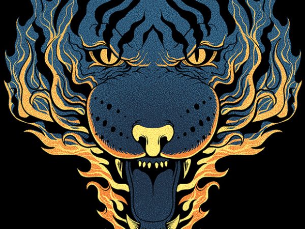 Tiger fire print ready t shirt design