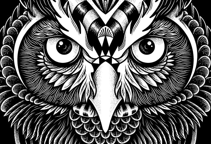 Owl Ornate design for t shirt - Buy t-shirt designs