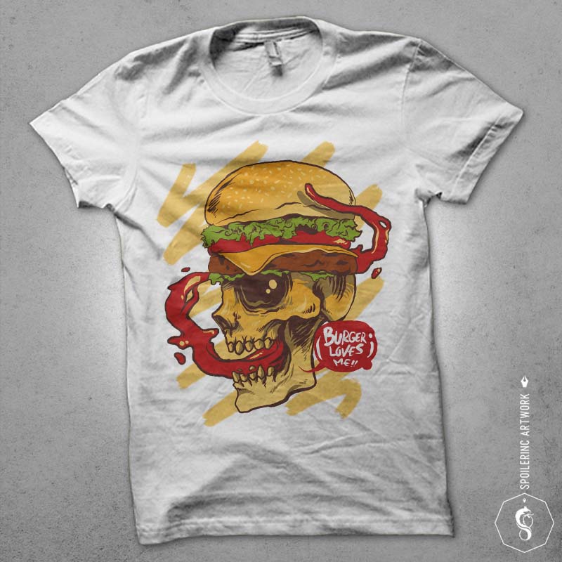 burger loves me commercial use t shirt designs