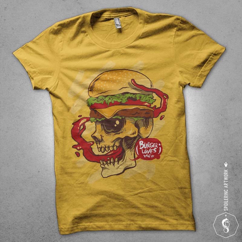 burger loves me commercial use t shirt designs