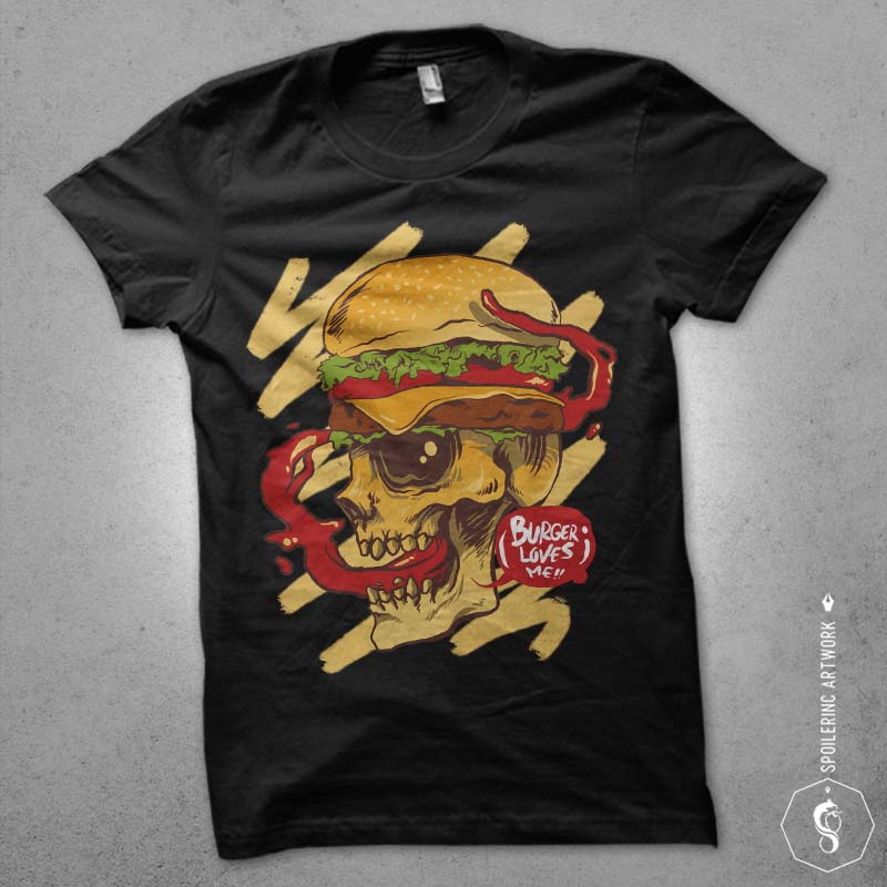 burger loves me commercial use t shirt designs